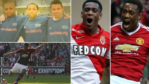 Anthony Martial as a youngster at Les Ulis and at Monaco and Manchester United