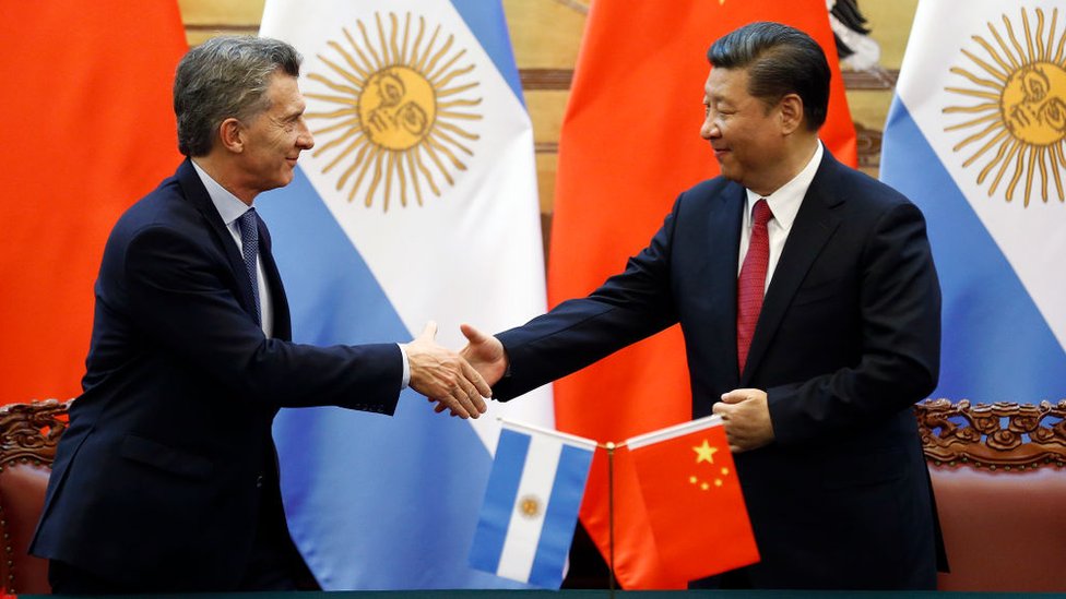Mauricio Macri y Xi Jinping.
