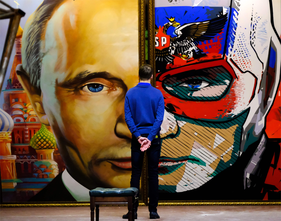 Cuadro de Putin en una exhibición en el UMAM, el 