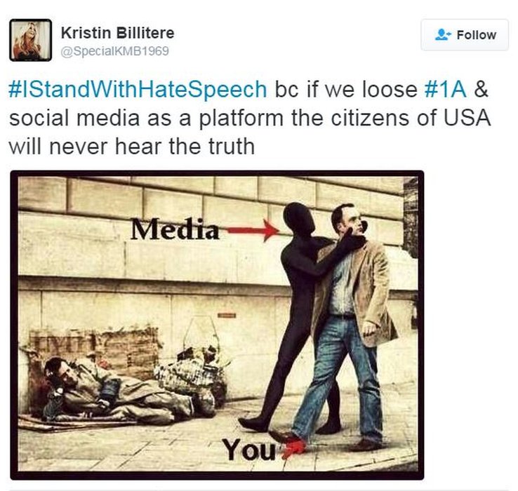 Tweet suggesting mainstream media is censoring the news.