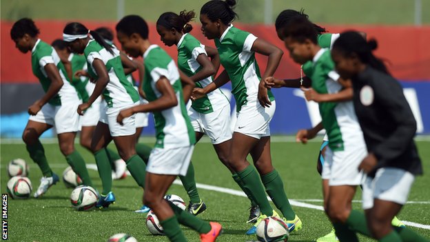 Nigeria's women's football team training