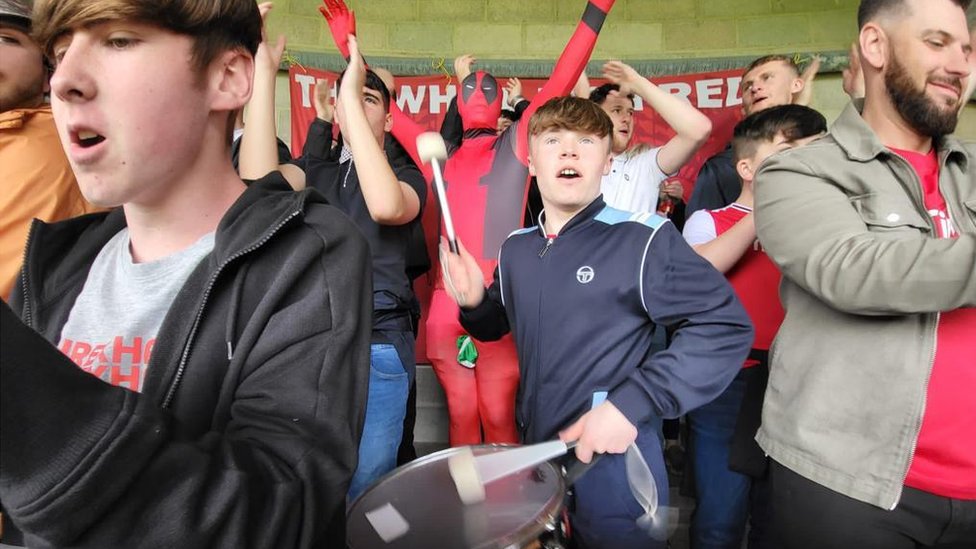 Schoolboy, 16, bangs the drum for promoted Wrexham