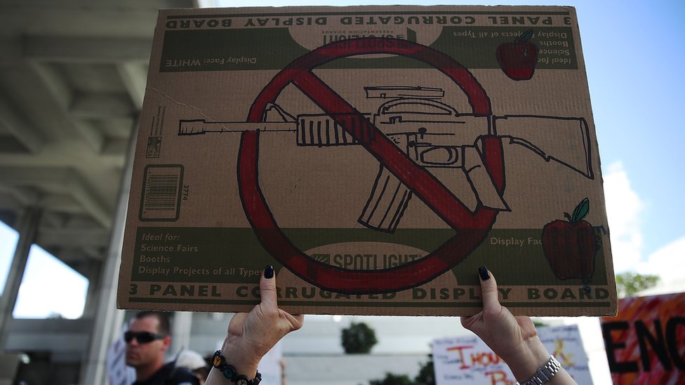 Un cartel en contra de las armas