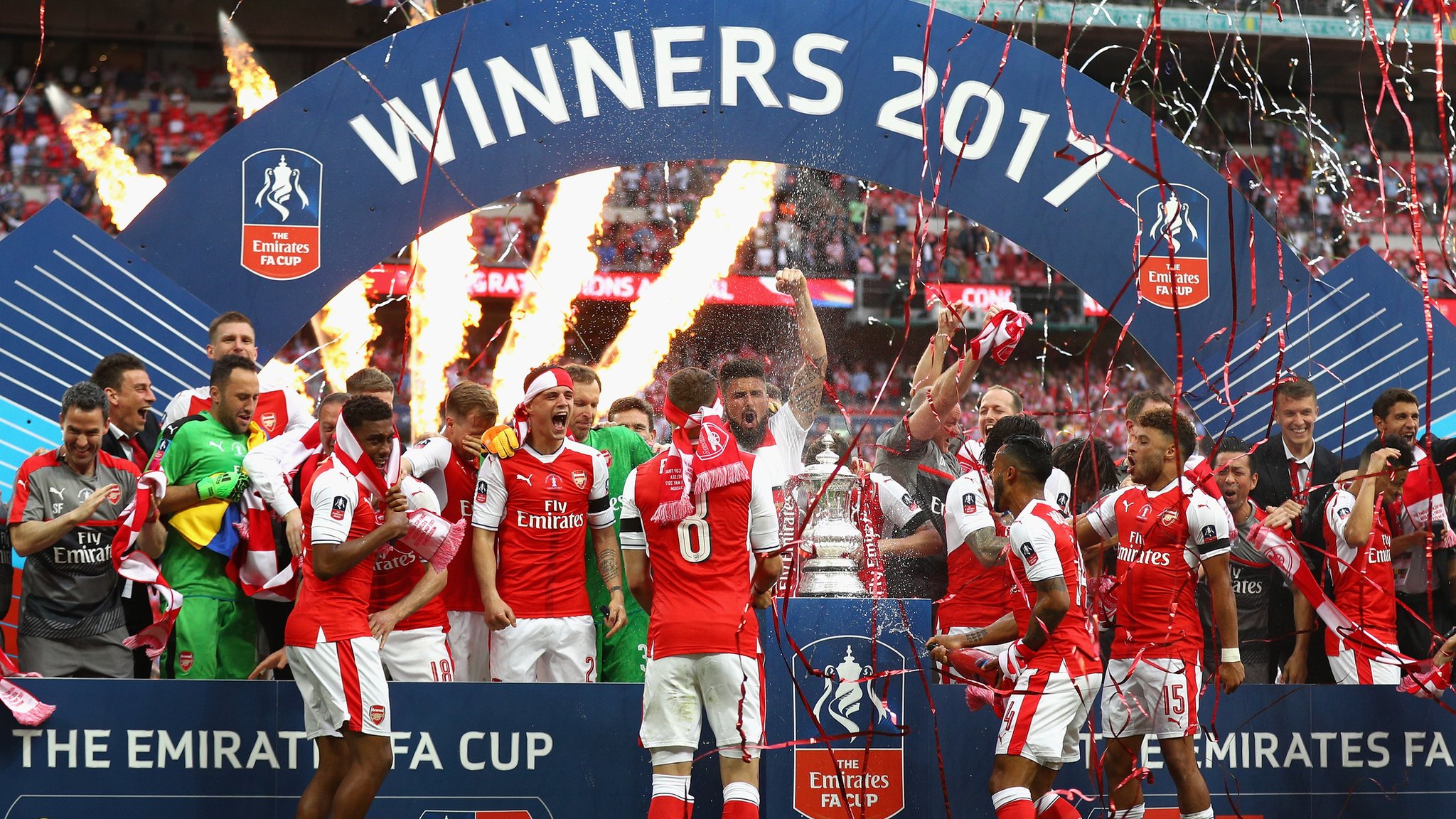 【送料無料】 Arsenal FA cup 2014 記念フレーム Arsenal FA Cup Victory Print: BFG Flag at Wembley 2014. Art Prints