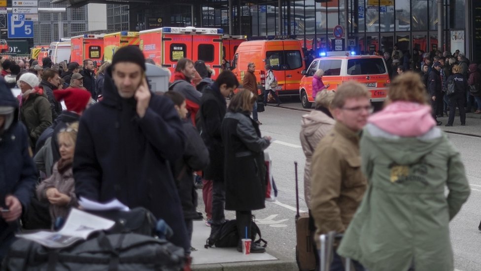 Hamburg airport evacuated and 50 treated over 'substance in air'