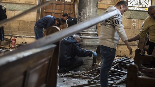 Amateur video inside bombed Cairo church