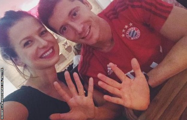 Robert Lewandowski and his wife