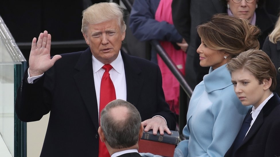 Pelantikan Donald Trump sebagai presiden AS di Washington, 20 Januari 2017.