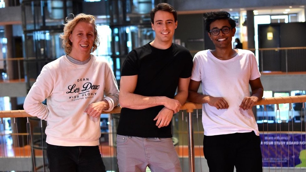 Maths Mathisen, Florian Winder y Vinoth Vinaya. (Foto: Hold).