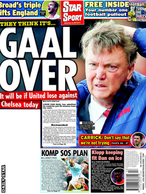 Today's newspaper gossip: LVG faces sack today, Real keen on De Gea