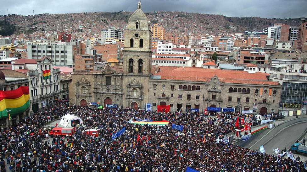 Una concentración política en La Paz