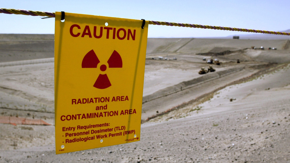 Cartel en la instalación nuclear de Hanford