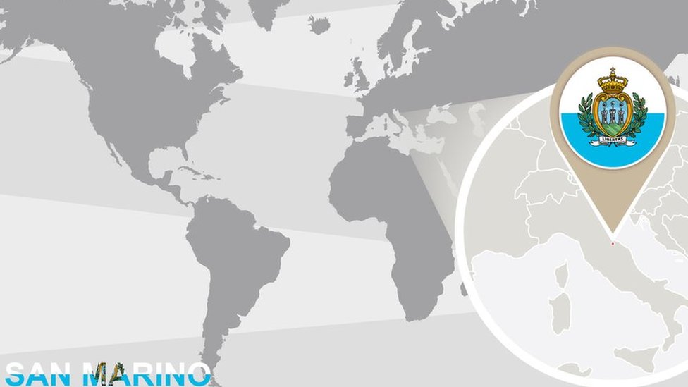 Ubicación geográfica de San Marino.