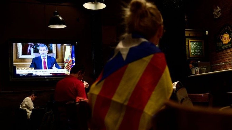 ملك إسبانيا فيليبي السادس في كلمة للأمة بعد استفتاء كاتالونيا للانفصال عن الدولة الإسبانية