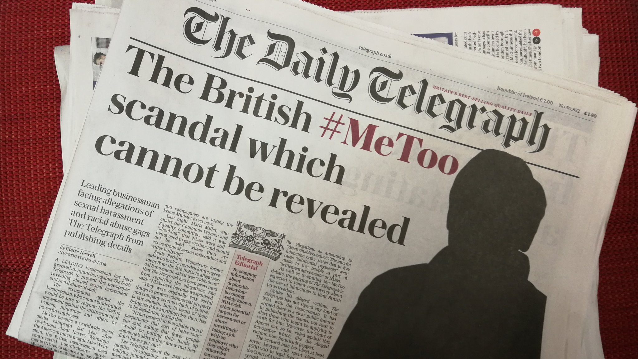 Court stops Telegraph publishing 'sexual harassment' story