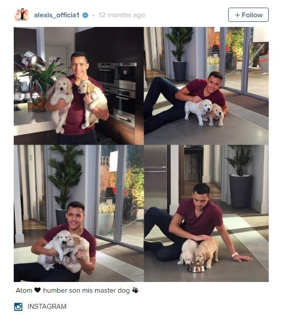 Alexis Sánchez en Instagram