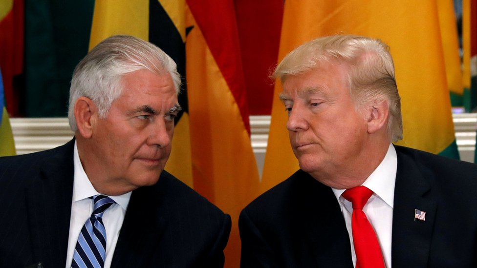 Tillerson, Trump, Amerika Serikat