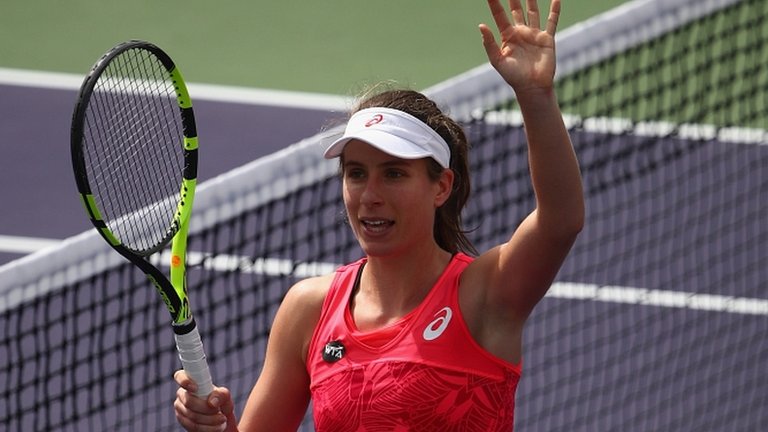 Johanna Konta beats Heather Watson in Indian Wells second round