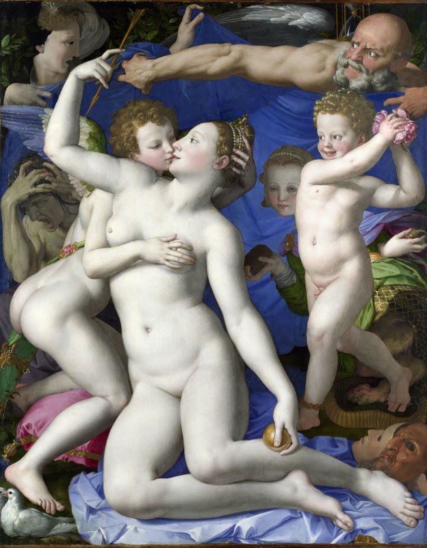 "Una alegoría con Venus y Cupido" o "Alegoría del triunfo de Venus", de Agnolo Bronzino, de alrededor de 1545 © The National Gallery, London.