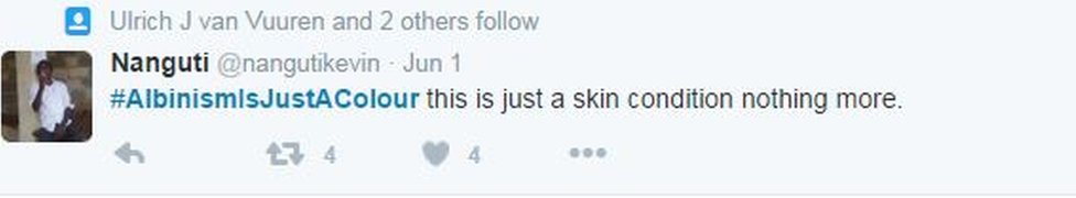 Just a skin condition tweet