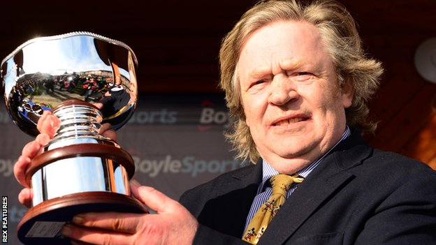 Mouse Morris after winning the Irish Grand National in March 2016 with Rogue Angel