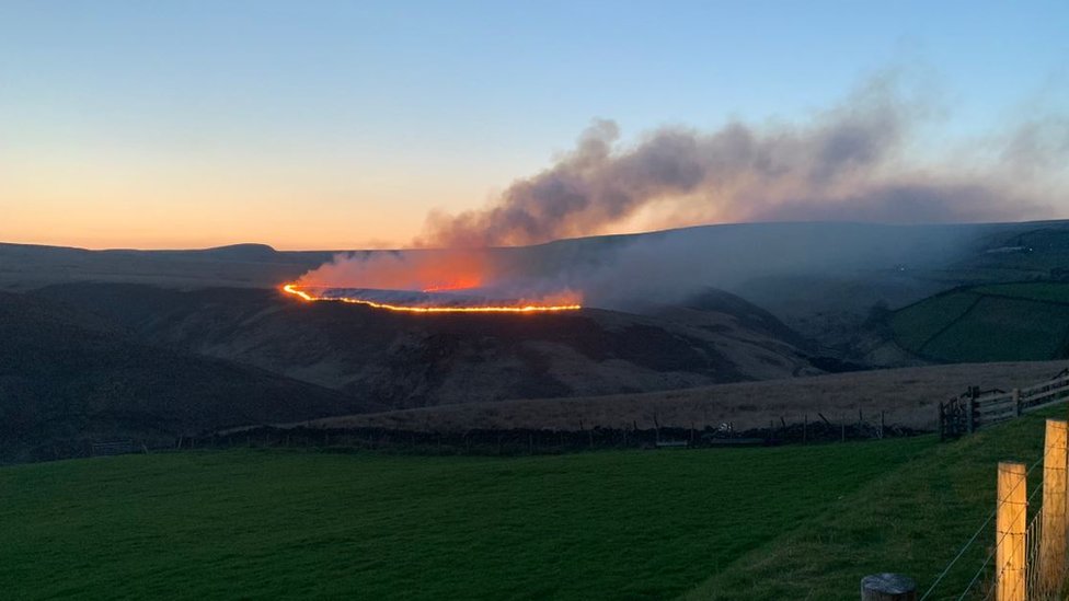 Marsden Moor fire 'started by barbecue'