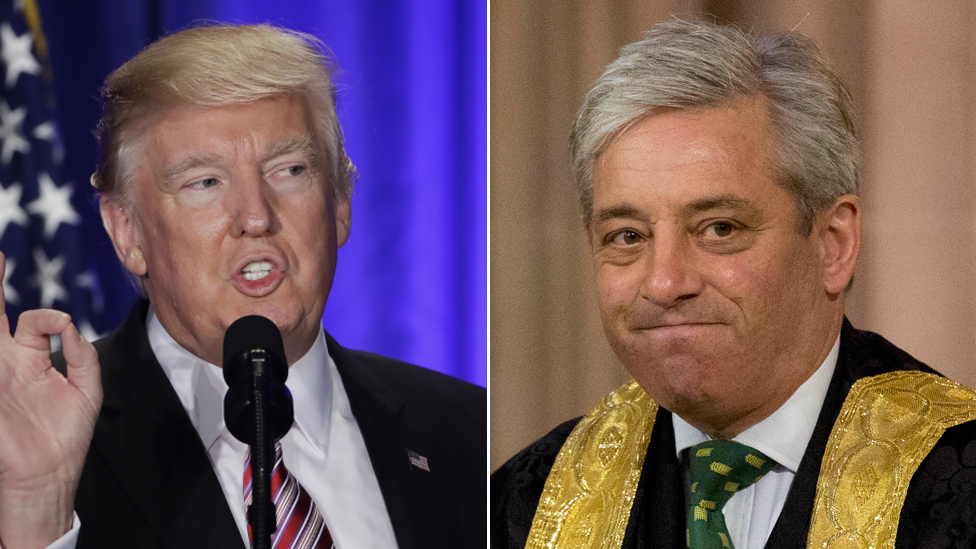 Speaker John Bercow criticised over Donald Trump comments