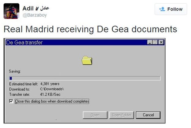 Internet reacts to De Gea saga