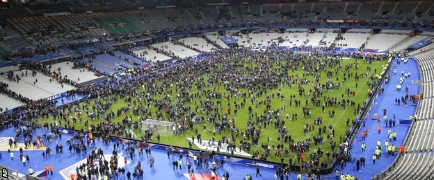 Fans came onto the pitch after full-time