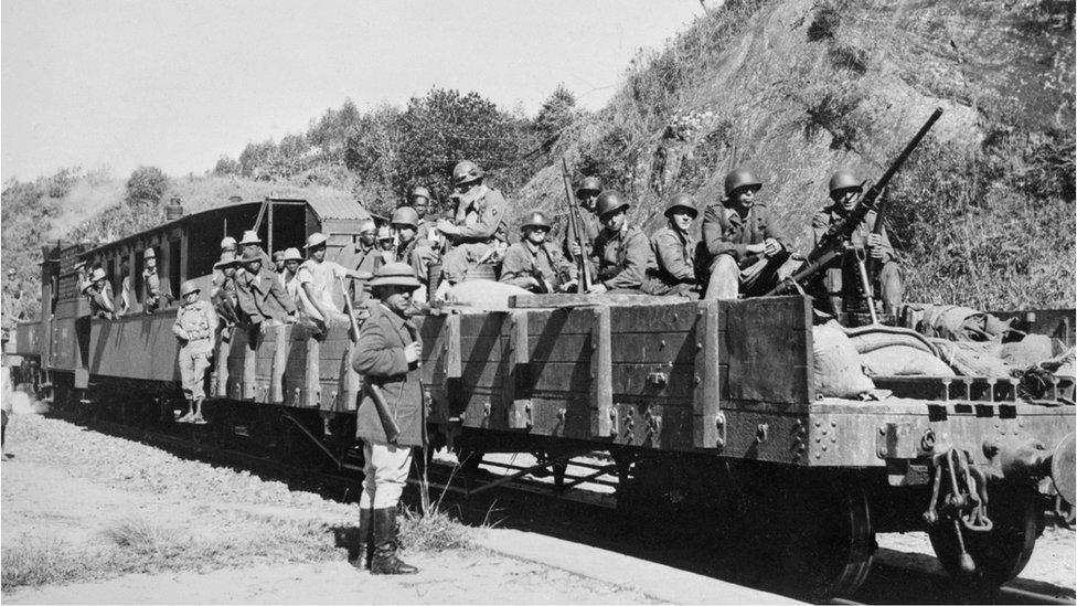 French troops during an uprising in Madagascar
