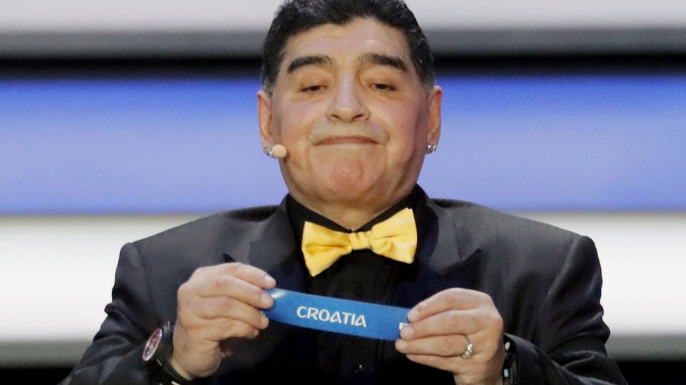 Diego Armando Maradona en el sorteo