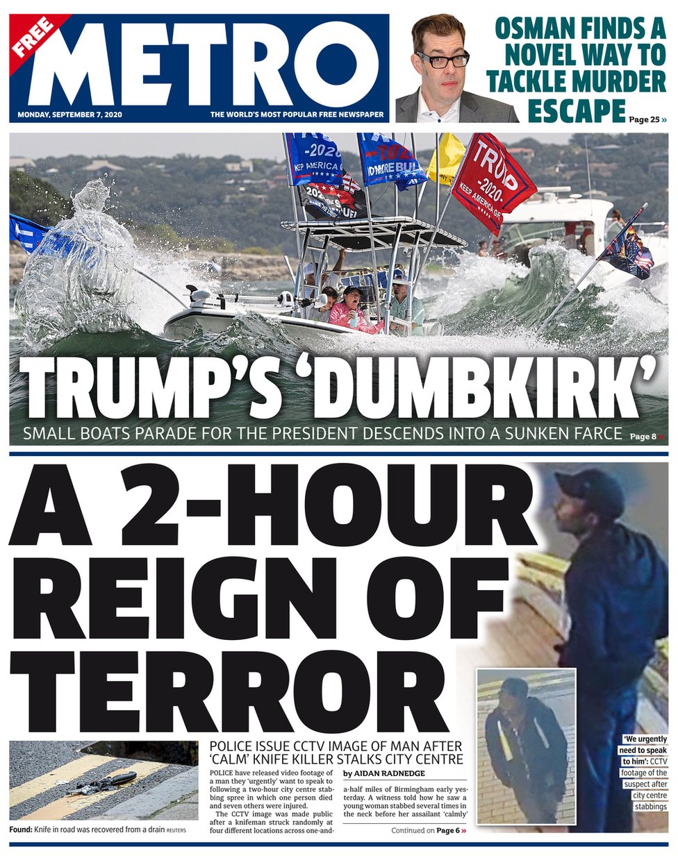 Metro front page, 7/9/20