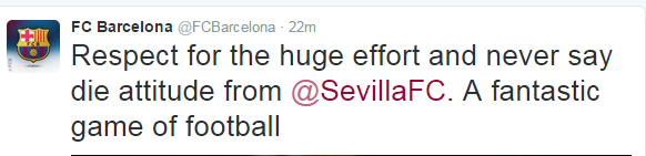 Barcelona tweet