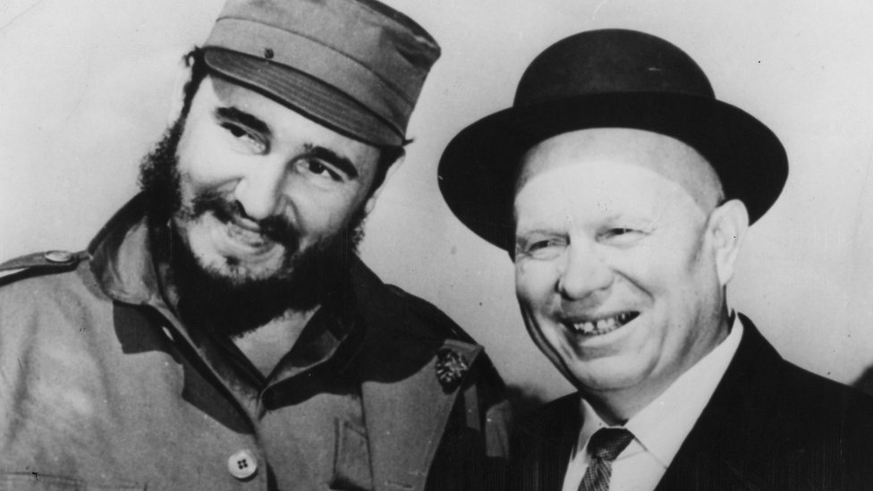 Fidel Castro y Nikita Kruschev