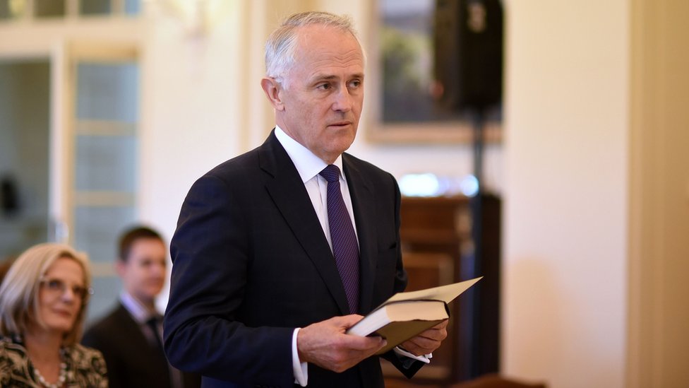 Malcolm Turnbull Sworn In As New Australian Prime Minister Bbc News