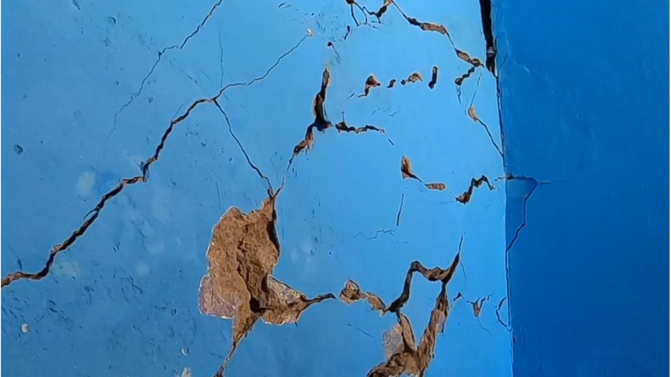 Panic in Indian town over large cracks in homes