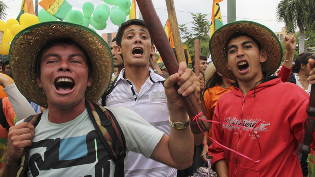 Striking workers in Paraguay