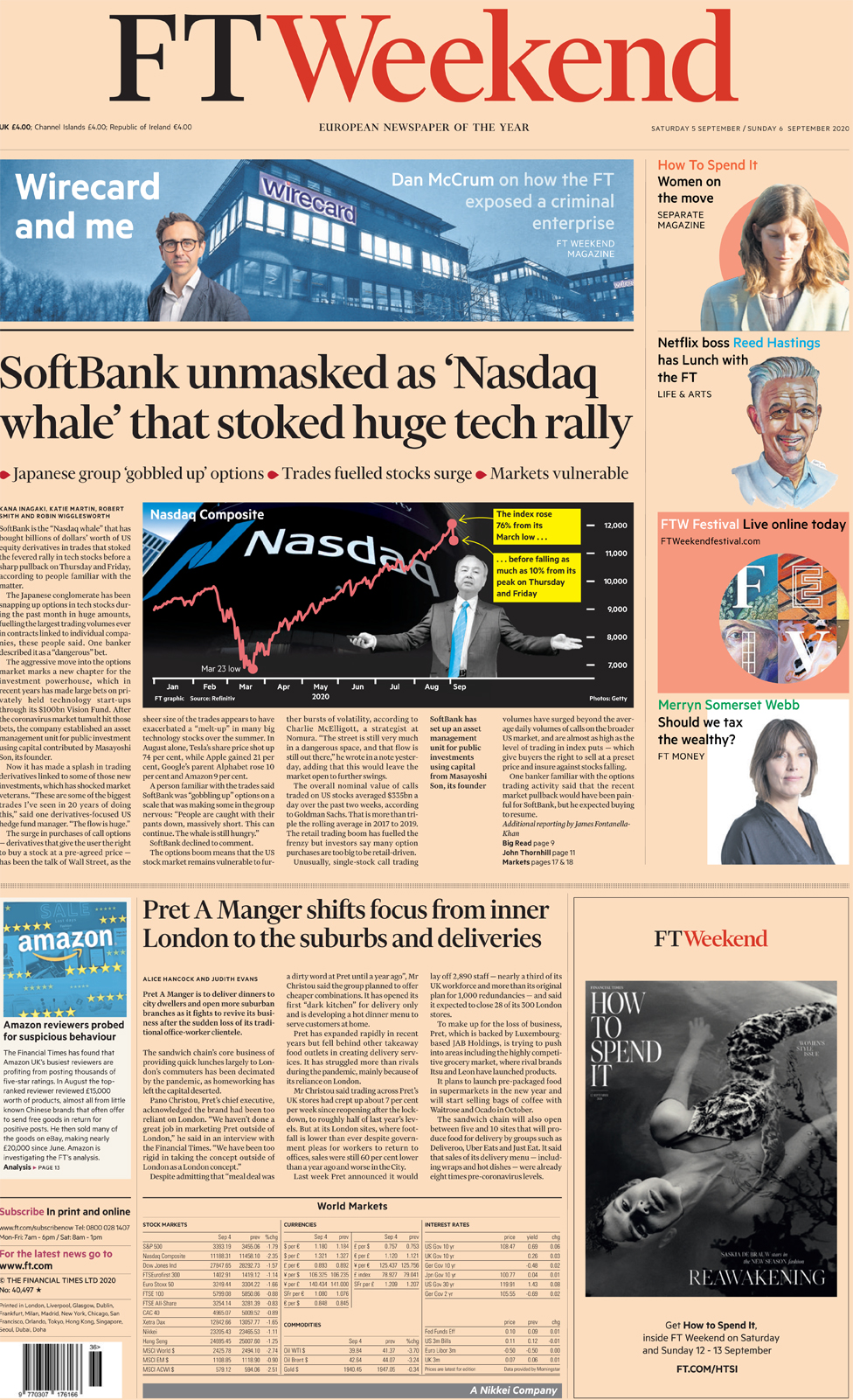 The FT Weekend front page 5 September 2020