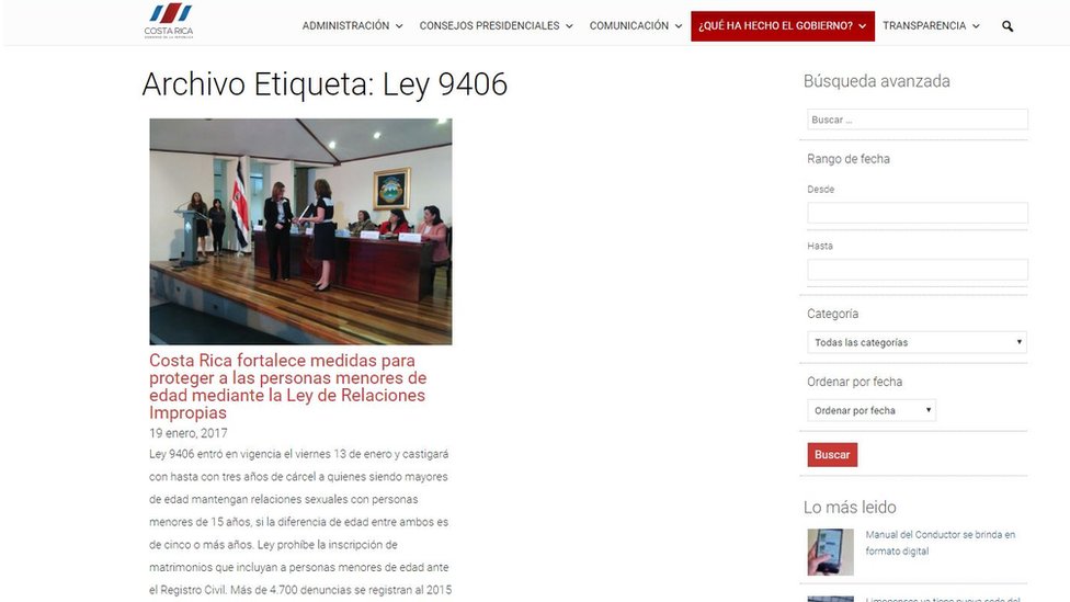 Foto: p[agina web de la Presidencia de Costa Rica