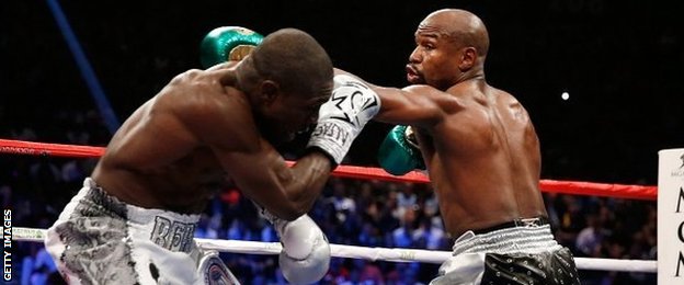 Andre Berto and Floyd Mayweather