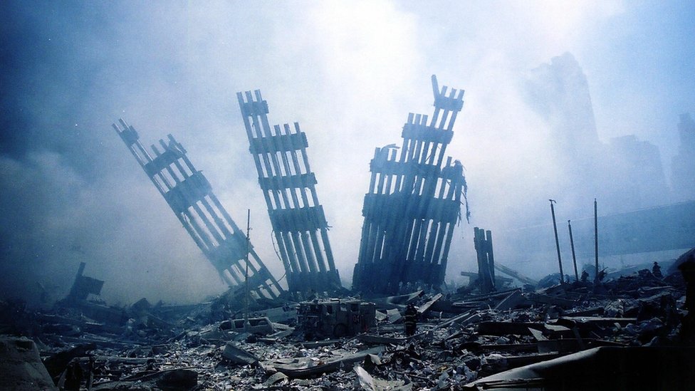 Las ruinas de las Torres Gemelas en Nueva York, después del ataque del 11 de septiembre de 2011.