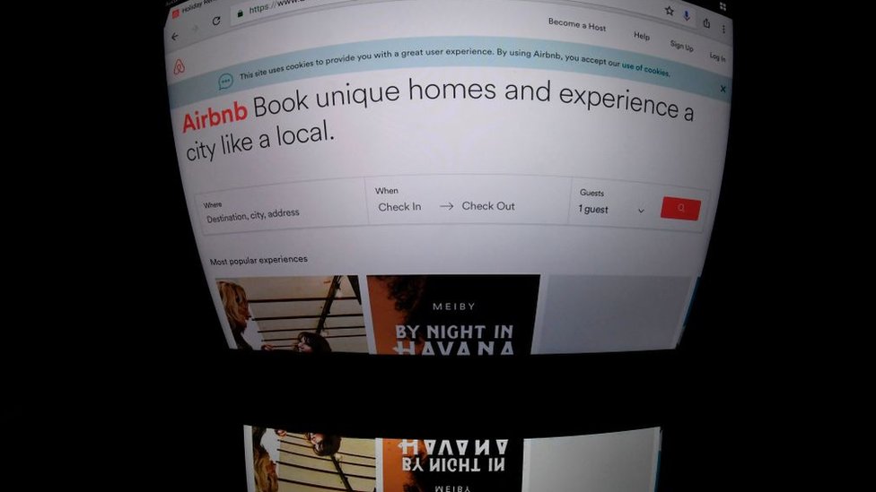 Página de Airbnb.