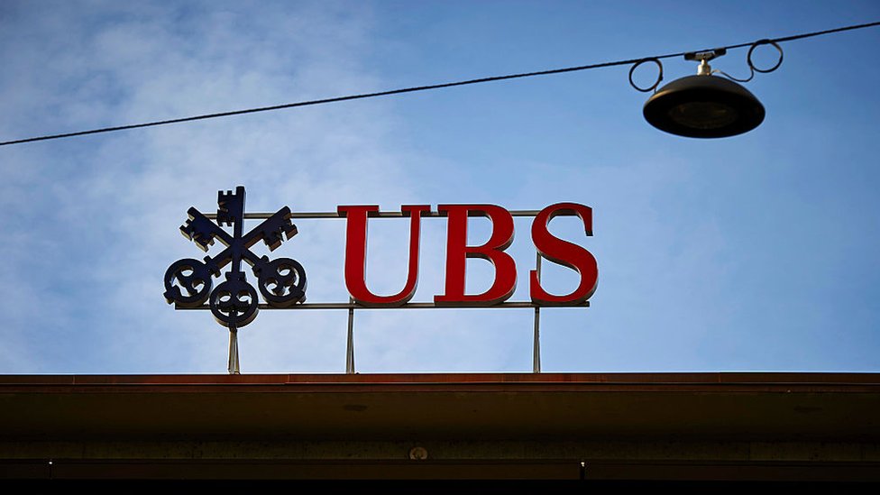 A sign for UBS bank