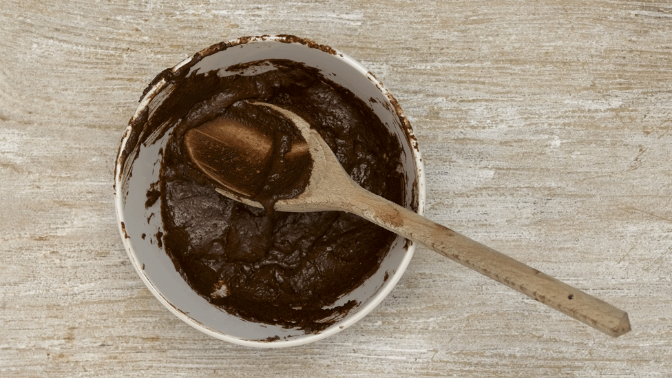 Chocolate cake mixture in a bowl