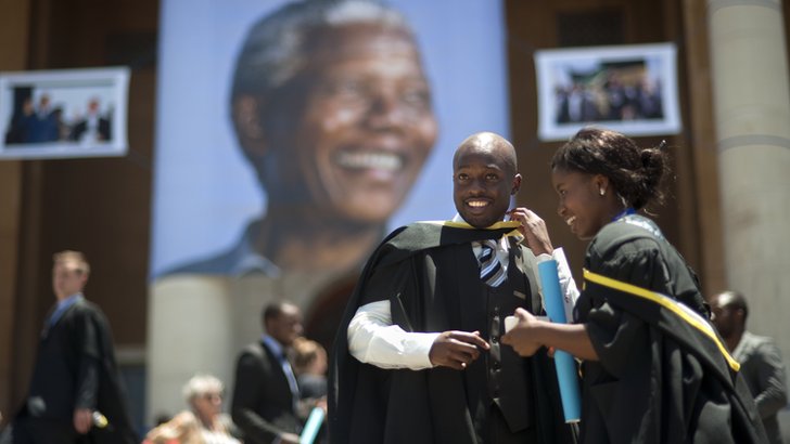 Ctudents celebrate their graduation at Cape Town university in 2013