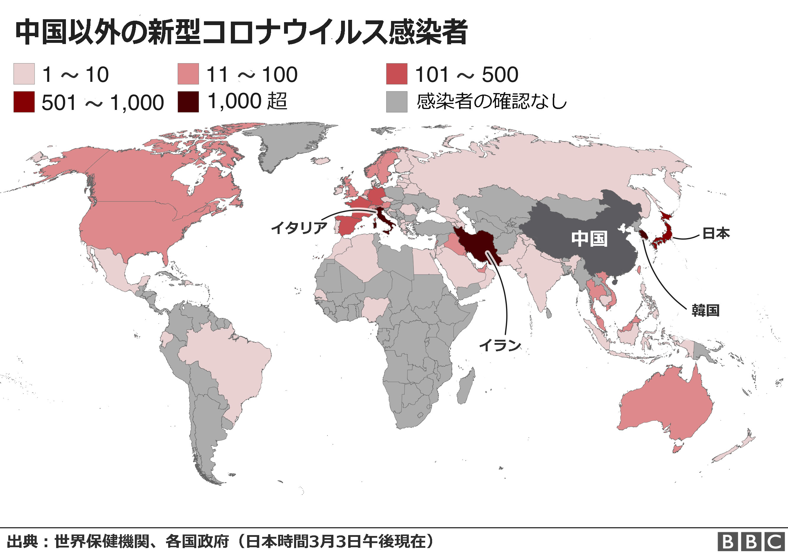 新型コロナウイルスの流行、「未知の領域に」＝WHO - BBCニュース