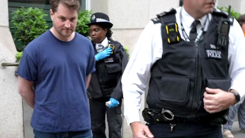 Moment protester arrested near Trafalgar Square
