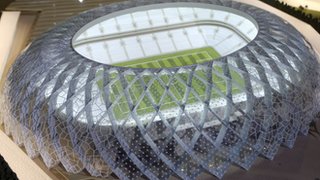 A model of the Al-Wakra football stadium in Qatar