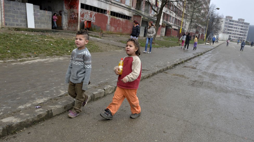 Children in Kosice, eastern Slovakia
