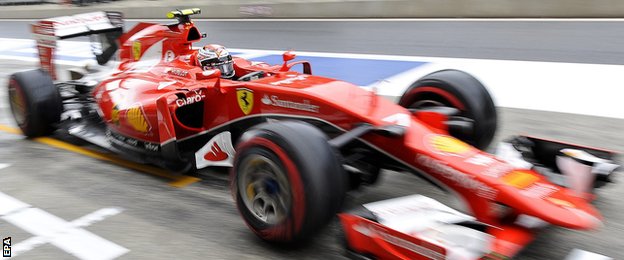 A baffled Kimi Raikkonen went out in a frenetic first qualifying session